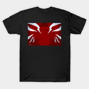 Red with White Stripes Dragon Mask T-Shirt